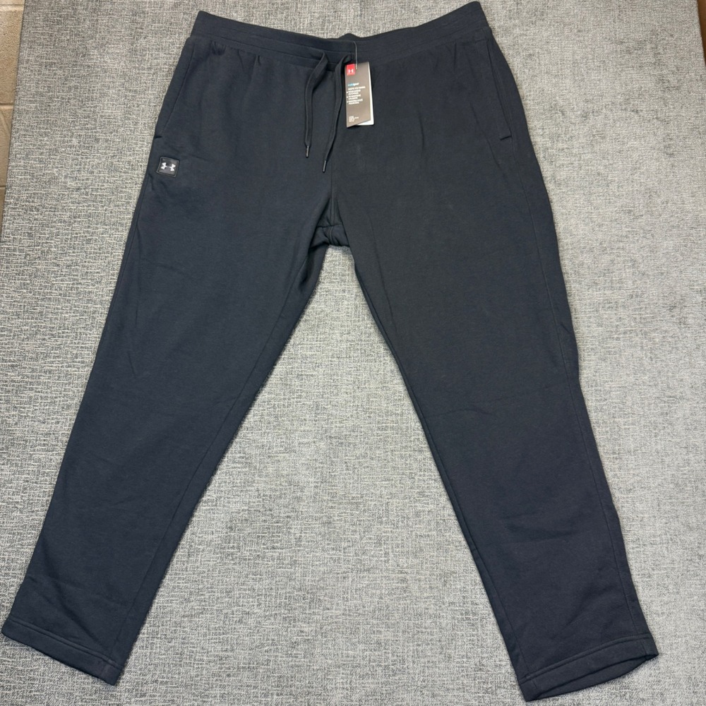 Under Armour Sweatpants Mens 3XL Black Rival Terry Tapered Joggers NWT